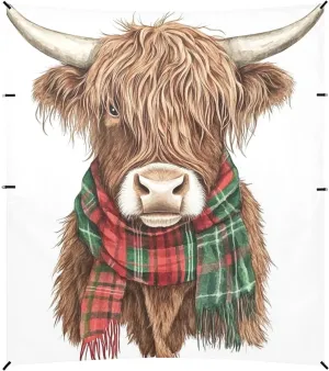 Scottish Highland Cattle Scarf Foldable Beach Tent UPF50  Water-Resistant Portable Sunshade with Carrying Bag for Camping, Picnics, Backyard & Fishing