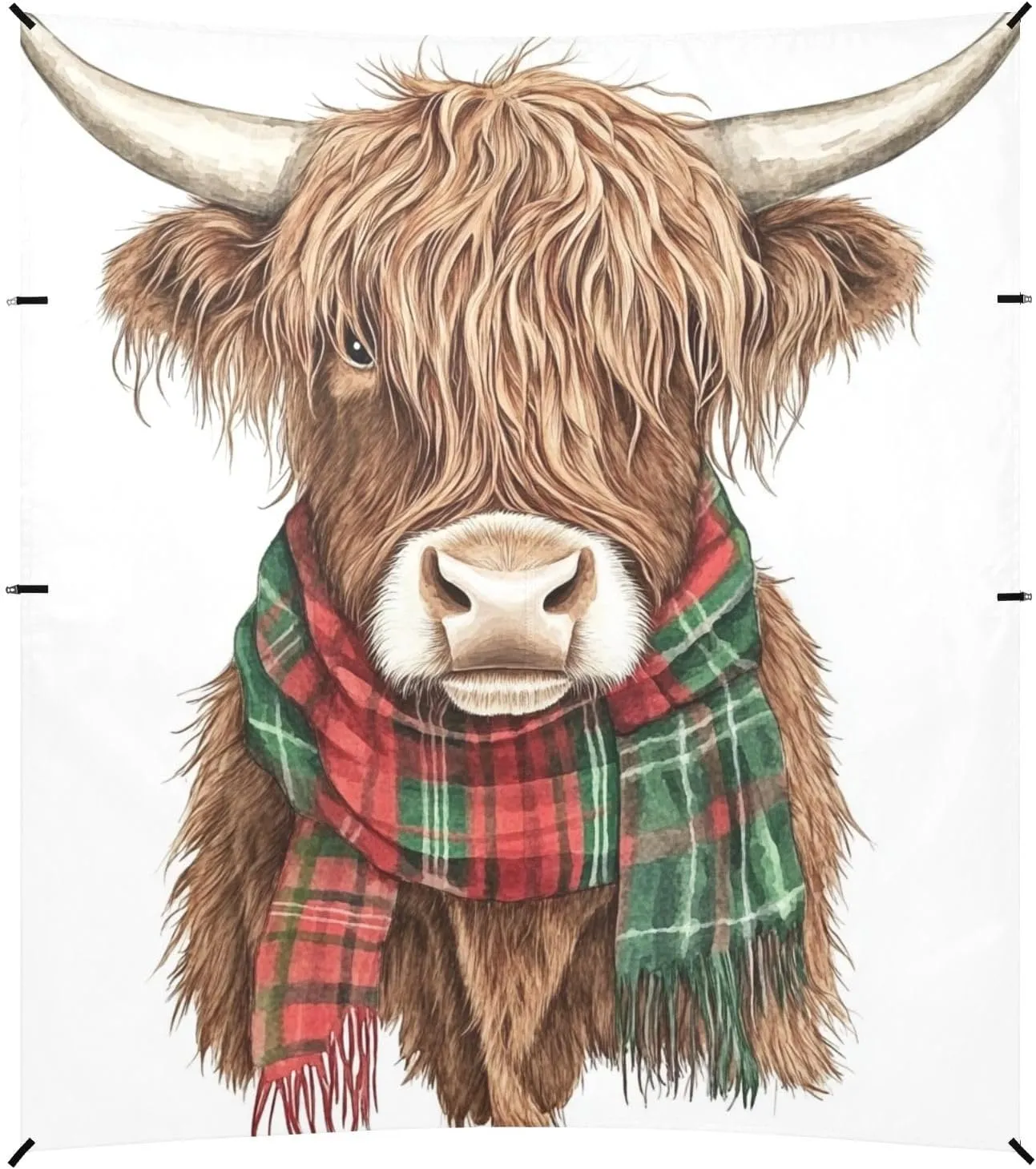 Scottish Highland Cattle Scarf Foldable Beach Tent UPF50  Water-Resistant Portable Sunshade with Carrying Bag for Camping, Picnics, Backyard & Fishing
