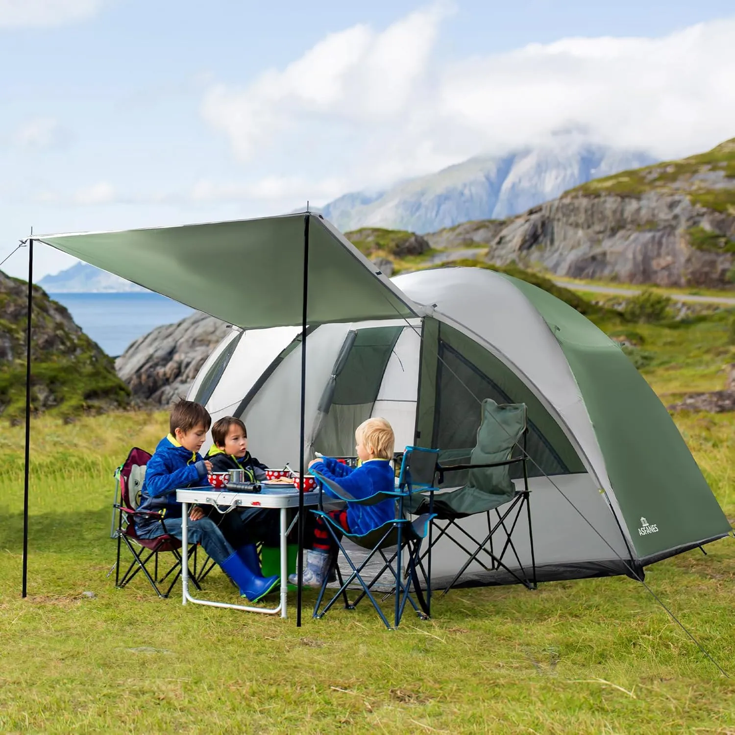 Screened Camping Tent, 4/6 Person Waterproof, Haven Tent, Backpack Double Layer Camping Tents with Canopy, Easy Setup and Portable Shelter for Outdoor, Picnic, Camping, Family Gathering.