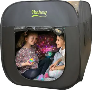 Sensory Tent for Kids with Autism, ADHD, SPD - Calm Corner Hideout Den for Children to Play and Relax - Pop-up Blackout Play Tent with Additional Mesh Windows (40x40x40 inches)