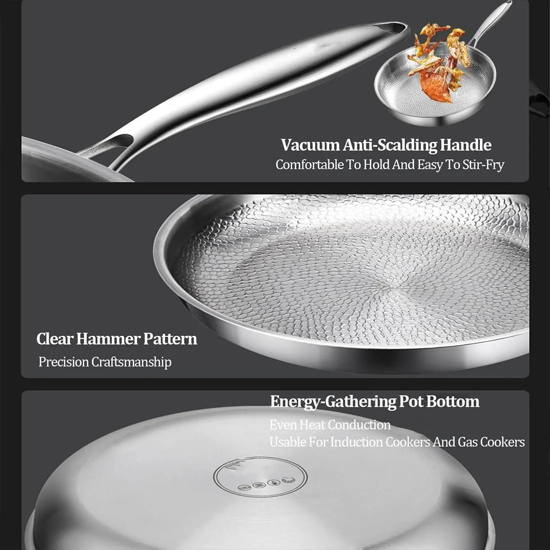 Siraatskitchen Titanium Hammered Pan Pro, 10/11/12IN Hand-Forged Non-Stick Titanium Pans Pro for Cooking 2.0, Multifunctional Durable Safety Frying Pans for Cooking (1PC Pan Not Lid,10IN)