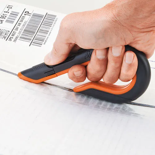 slice® Box Cutters, Double Sided, Replaceable, 1.29" Carbon Steel Blade, 7" Nylon Handle, Gray/Orange