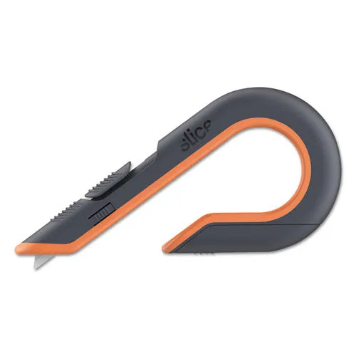 slice® Box Cutters, Double Sided, Replaceable, 1.29" Carbon Steel Blade, 7" Nylon Handle, Gray/Orange