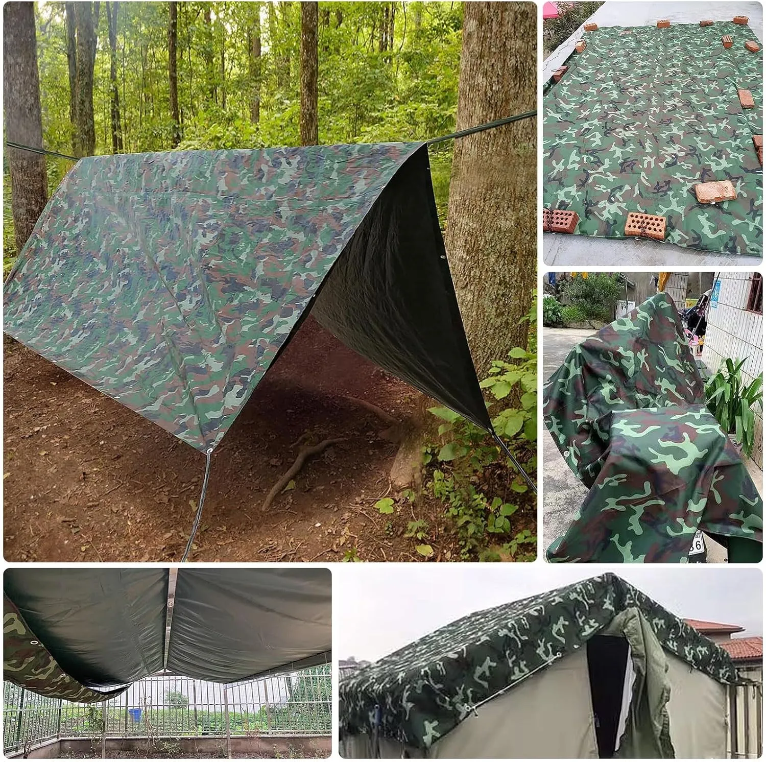 Small Multipurpose Cover, Heavy Duty Canvas with Eyelets, 450g/m² Multipurpose Tarp for Garden Furniture, Ground Sheets, Pool Cover, Camping(1.5x2m)