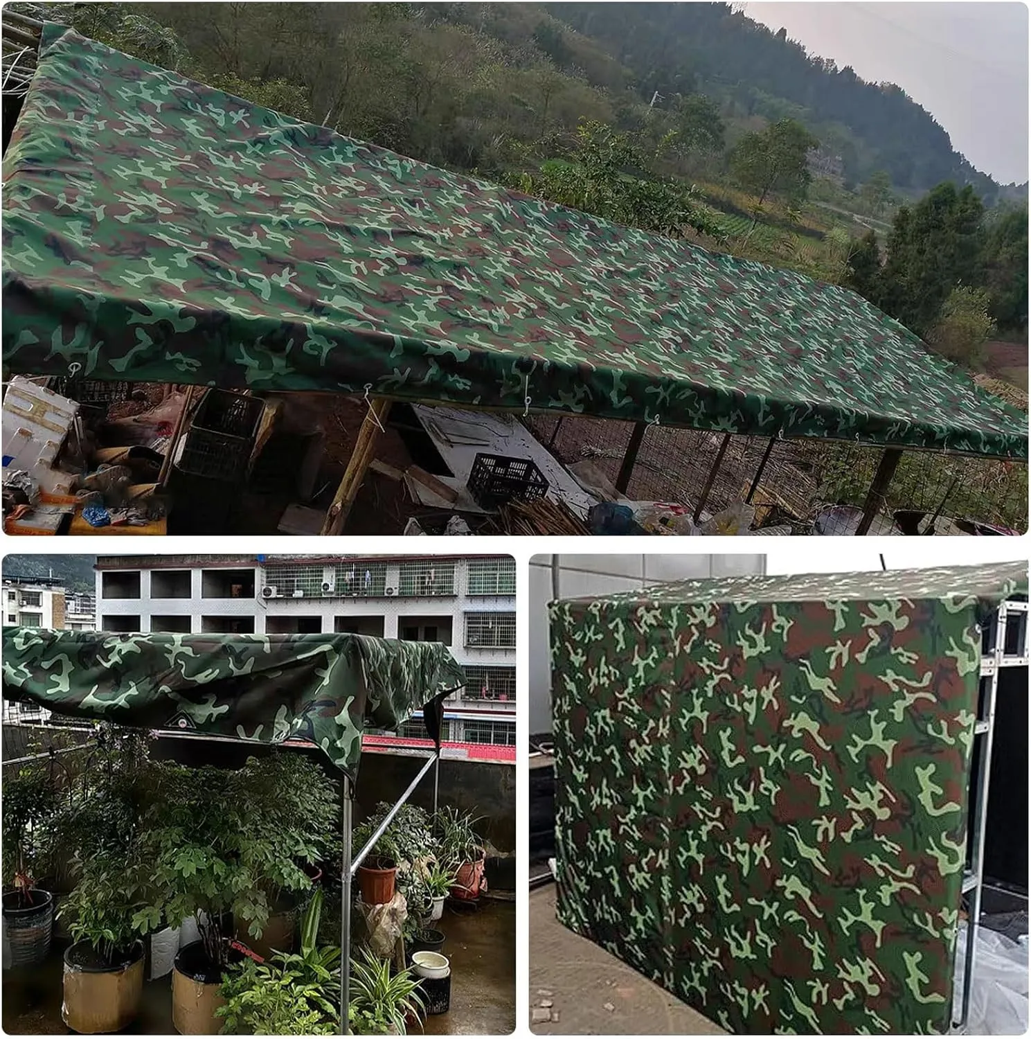 Small Multipurpose Cover, Heavy Duty Canvas with Eyelets, 450g/m² Multipurpose Tarp for Garden Furniture, Ground Sheets, Pool Cover, Camping(1.5x2m)