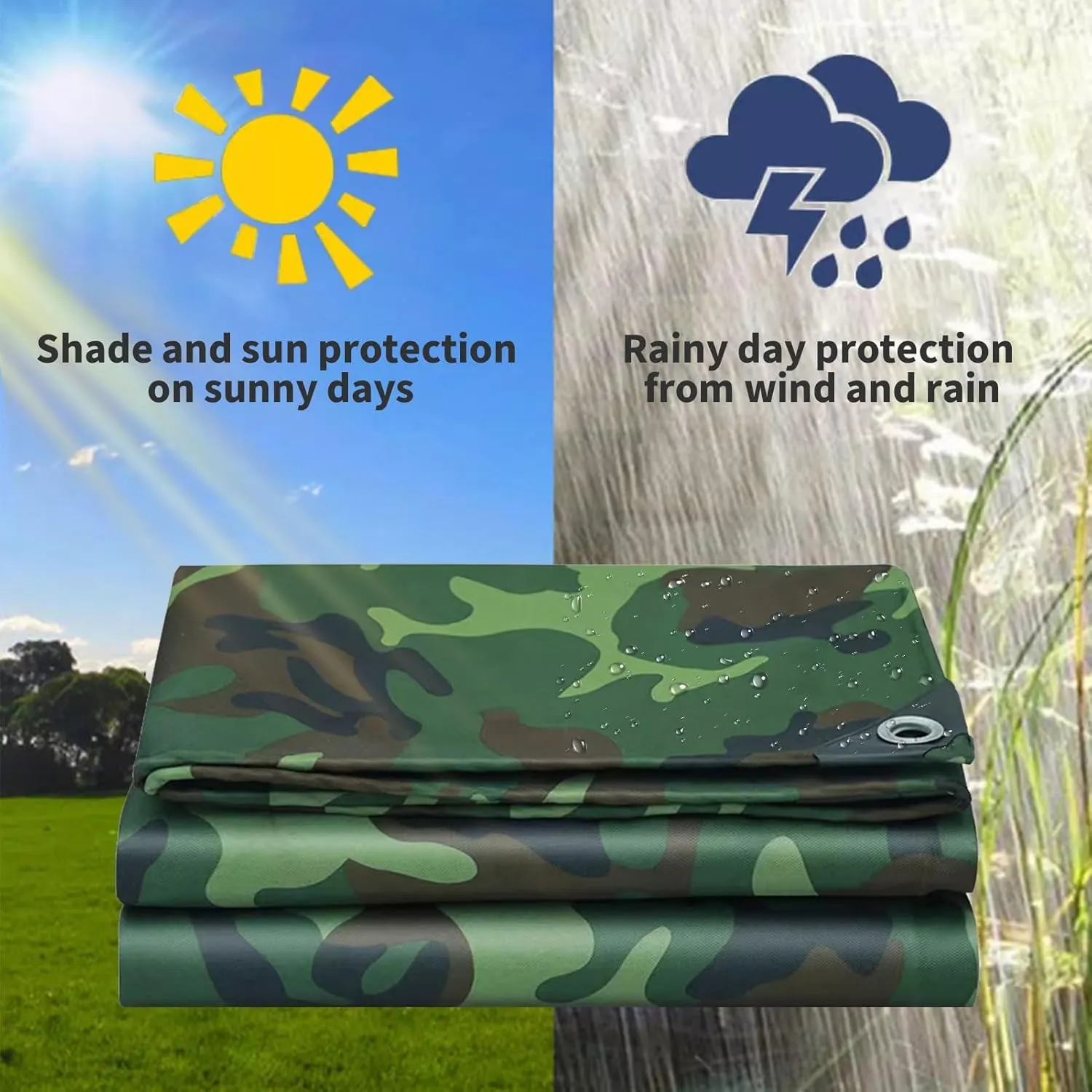 Small Multipurpose Cover, Heavy Duty Canvas with Eyelets, 450g/m² Multipurpose Tarp for Garden Furniture, Ground Sheets, Pool Cover, Camping(1.5x2m)