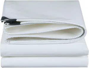 Small Multipurpose Cover, Multipurpose Heavy Duty Tarp Sheet, Strong Ground Cover Thick Lorry Tarp Sheet with Reinforced Grommets, for Outdoor Use White Canopy Tent(1x1.8m)