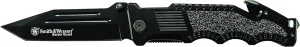 Smith & Wesson Border Guard 10in High Carbon S.S. Folding Knife with 4.4in Tanto Blade and Aluminum Handle for Tactical, Survival and EDC