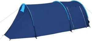 Spacious Waterproof Camping Tent for 4 Persons, Quick Setup, Interior Ventilation, Blue/Light Blue