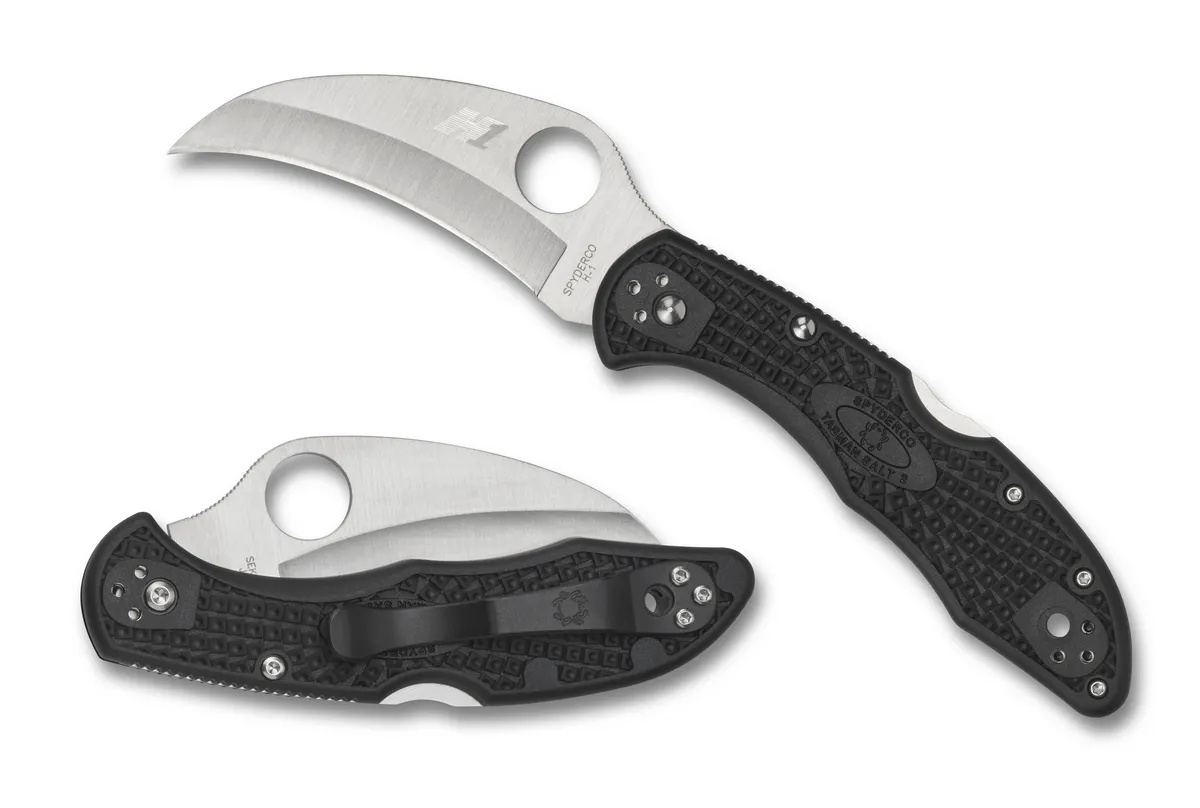 Spyderco C106PBK2 Tasman Salt 2 Black Handle 2.91" Plain Edge Pocket Knife