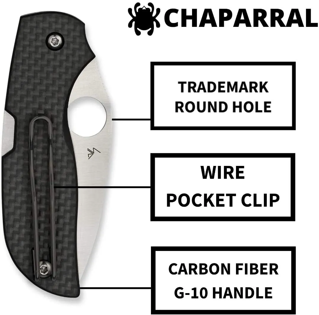 Spyderco Chaparral Prestige Folding Knife Carbon Fiber/G-10 Laminate Handle PlainEdge