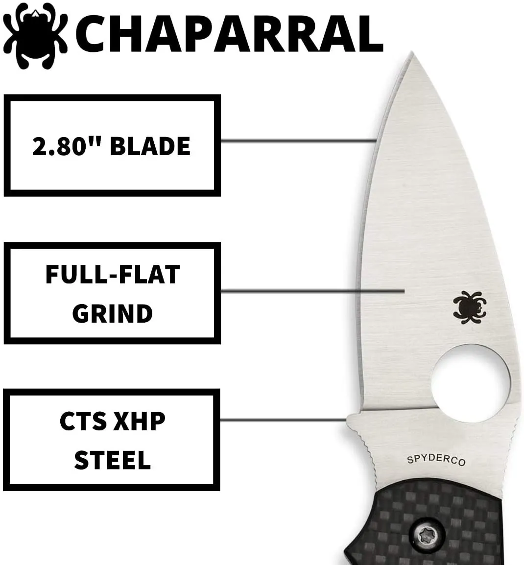 Spyderco Chaparral Prestige Folding Knife Carbon Fiber/G-10 Laminate Handle PlainEdge