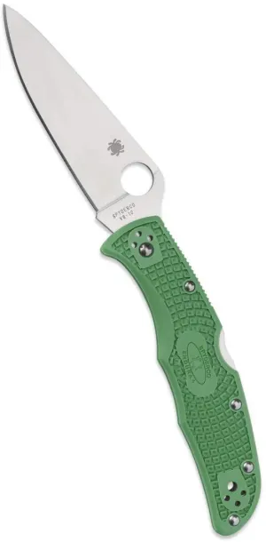 Spyderco Endura 4 Lightweight 3.80" Green Flat Ground Folding Plain Edge Pocket Knife (C10FPGR)