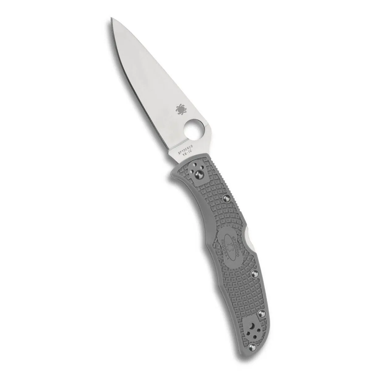 Spyderco Endura 4 Lightweight Gray Flat Ground 3.80" Plain Edge Folding Pocket Knife (C10FPGY)
