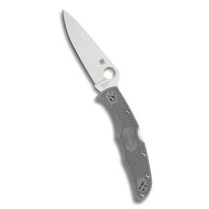 Spyderco Endura 4 Lightweight Gray Flat Ground 3.80" Plain Edge Folding Pocket Knife (C10FPGY)