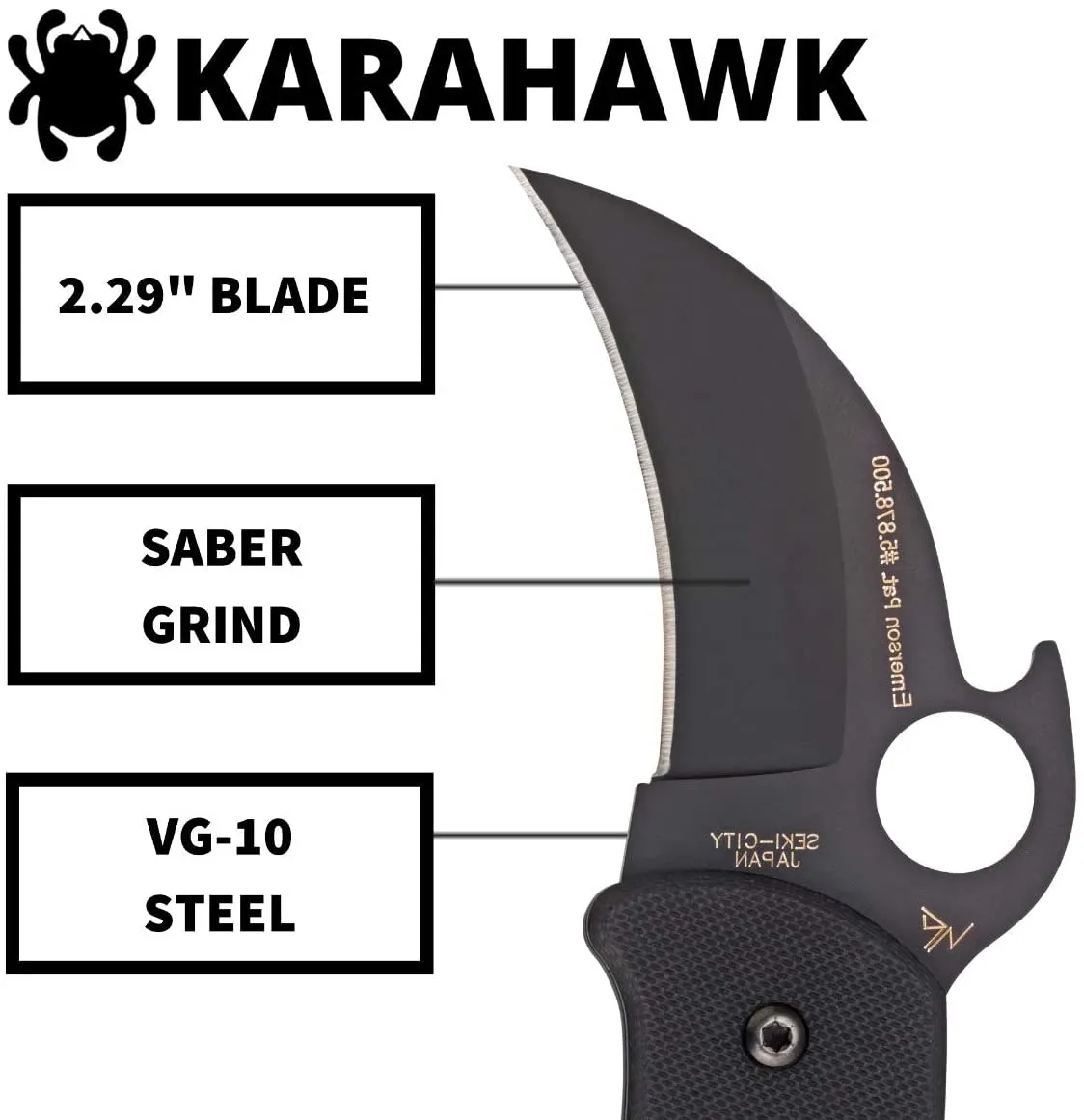Spyderco Karahawk VG-10 Black 2.29" Folding Pocket Knife (C170GBBKP)