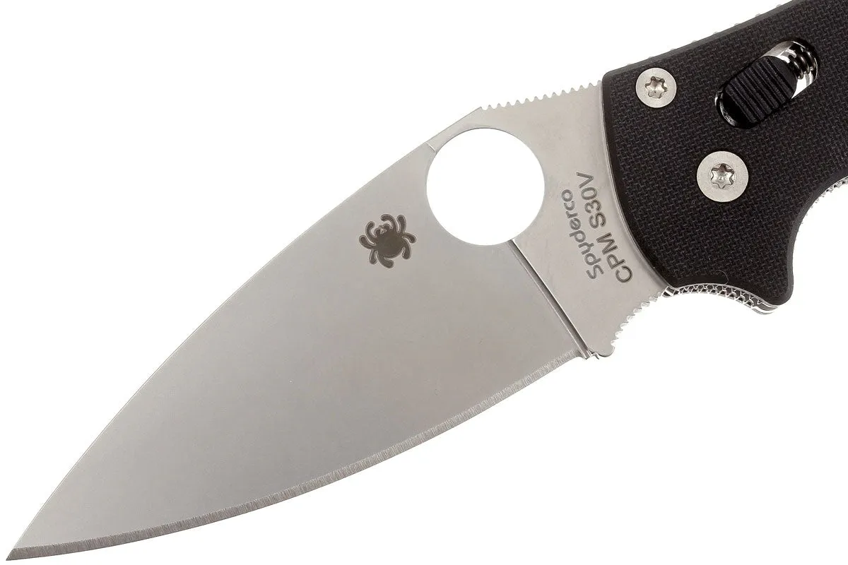 Spyderco Manix 2 Black G-10 3.37" Plain Edge Folding Pocket Knife (C101GP2)
