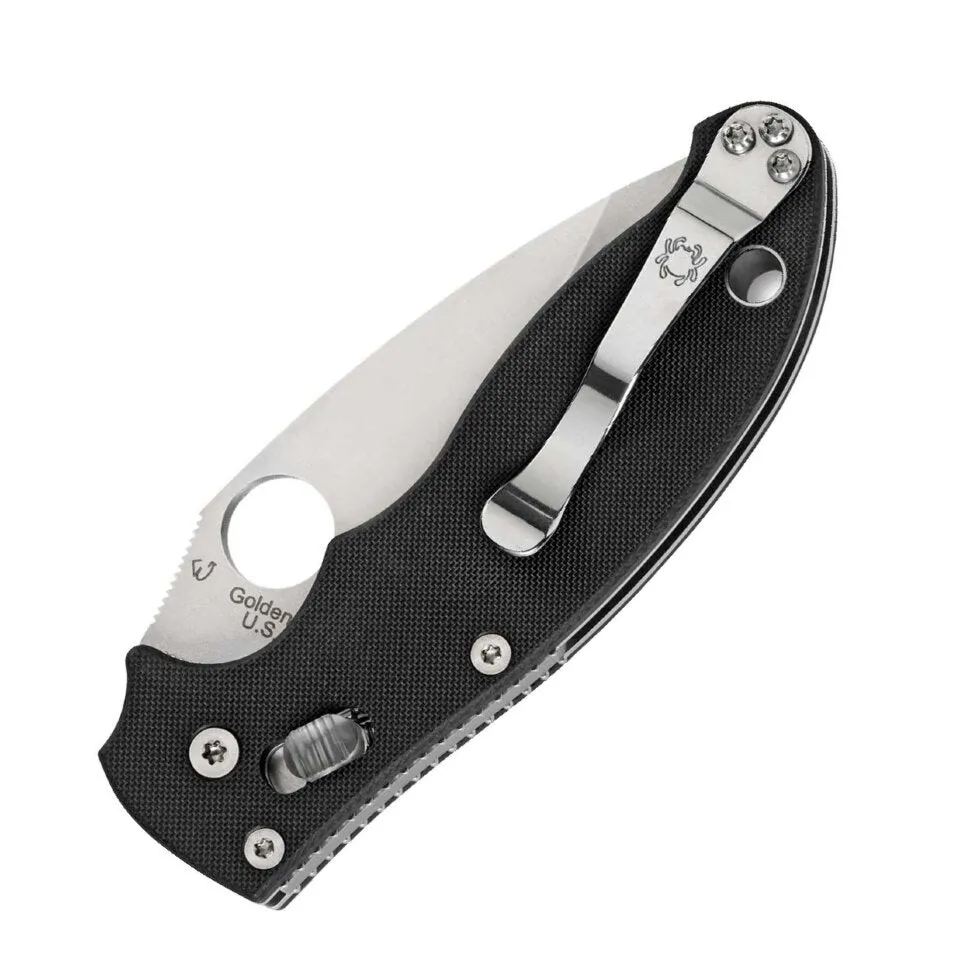 Spyderco Manix 2 Black G-10 3.37" Plain Edge Folding Pocket Knife (C101GP2)
