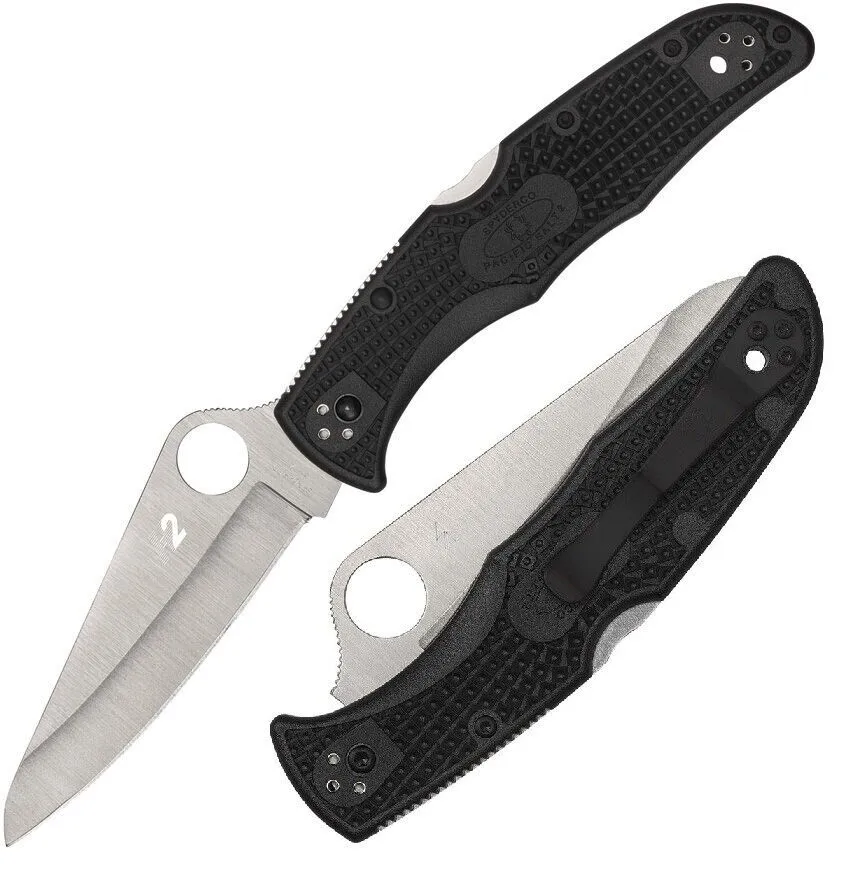 Spyderco Pacific Salt 2 Plain 3.78" Black FRN Pocket Folding Knife (C91PBK2)