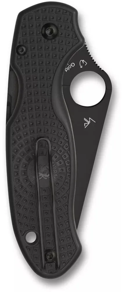 Spyderco Para 3 Lightweight Black Blade 2.93" Serrated Edge Folding Pocket Knife (C223SBBK)