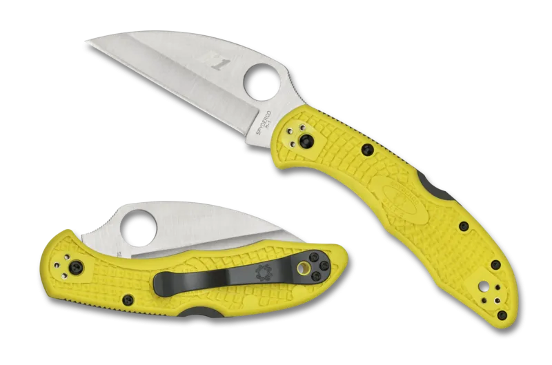 Spyderco Salt 2 Wharncliffe PlainEdge H1 Yellow FRN Back Lock Folding Knife