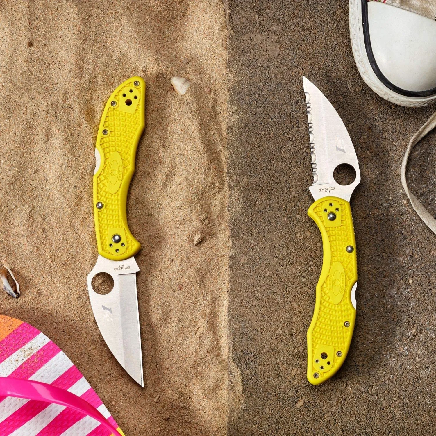 Spyderco Salt 2 Wharncliffe PlainEdge H1 Yellow FRN Back Lock Folding Knife