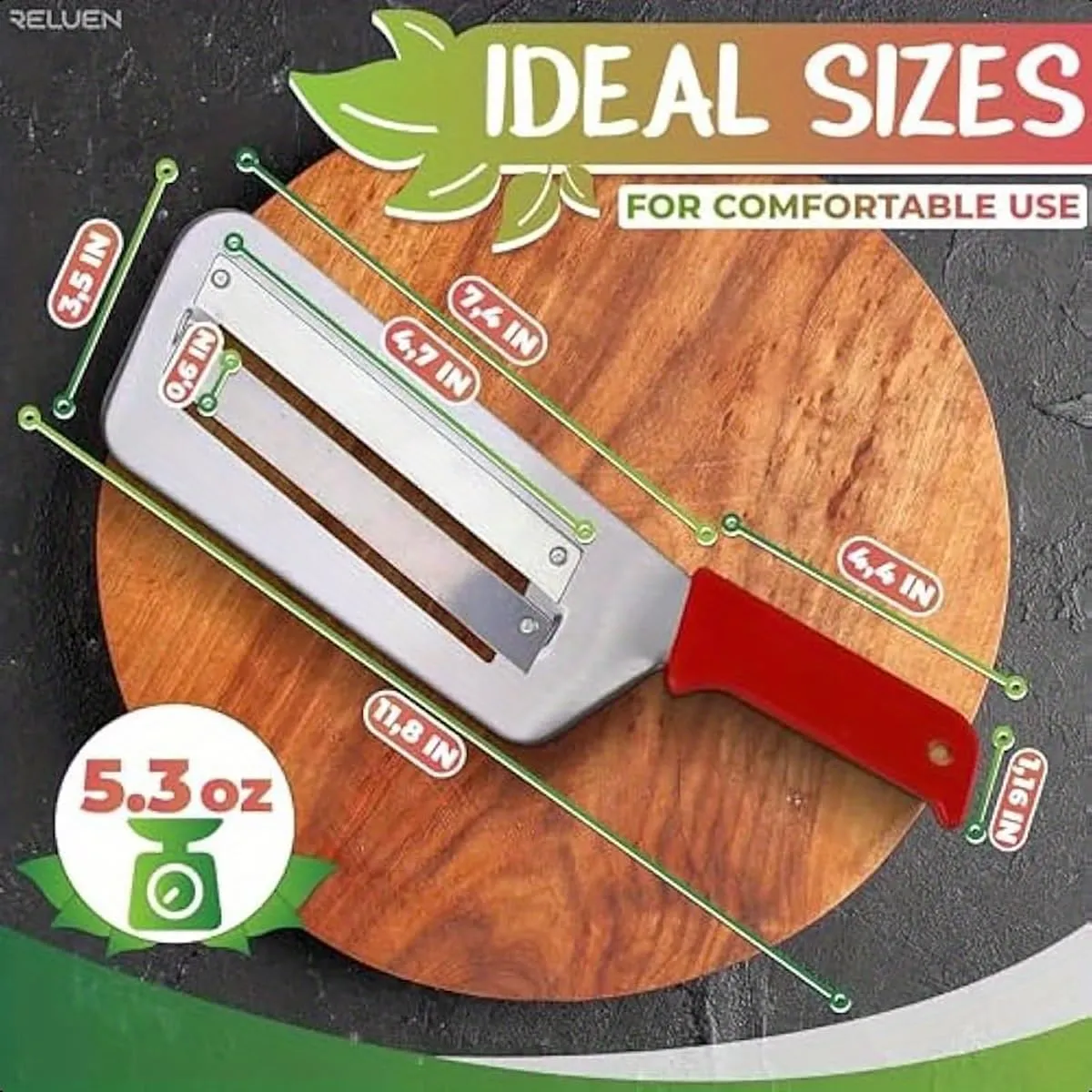 Stainless Steel Cabbage Shredder 2-Pack – Durable Lettuce & Veggie Shredder Knife for Coleslaw, Salads, 11.7" Sharp Blade, Rust-Proof, Dishwasher Safe (Set C)