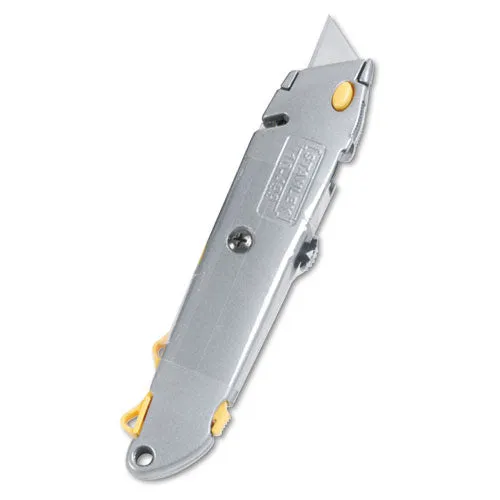 Stanley® Quick-Change Utility Knife with Twine Cutter and (3) Retractable Blades, 6" Metal Handle, Gray