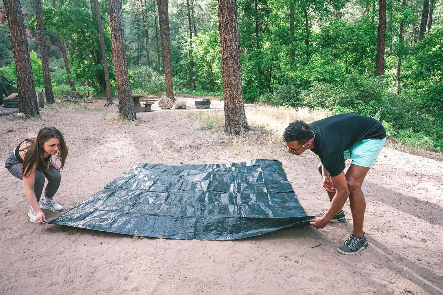 Stansport Medium-Duty Rip-Stop Tarp 10' x 18' - Dark Green (T-1018)