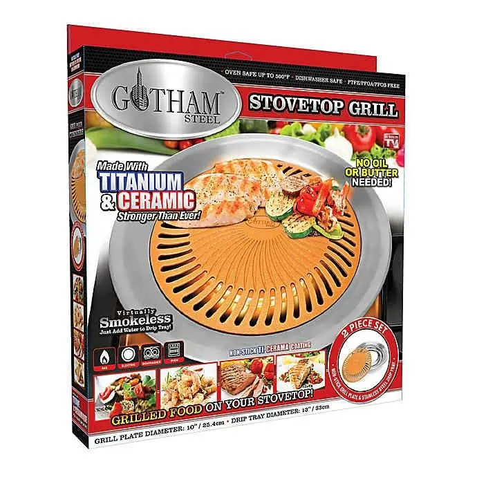 Stovetop Premium for less 13-Inch Gotham Limited offer Nonstick Grill Smokeless Steel