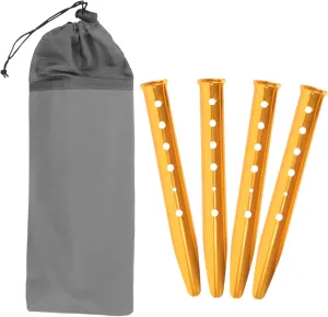 Sturdy Aluminum Alloy Tent Pegs 4 Pack Ground Stakes for Camping Tarp Spikes Easy Pull-Out Design Ideal for Beach Outdoor