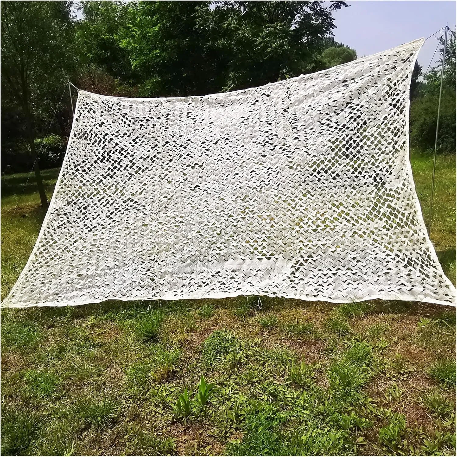Sun Shade Sail Rectangular Garden Shelter Beige Camouflage Net, Garden Camo Netting Fence Shade Net Sun Protection Garden Netting Mesh Oxford Fabric, for Shooting, Car Cover, Decoration, Photograph