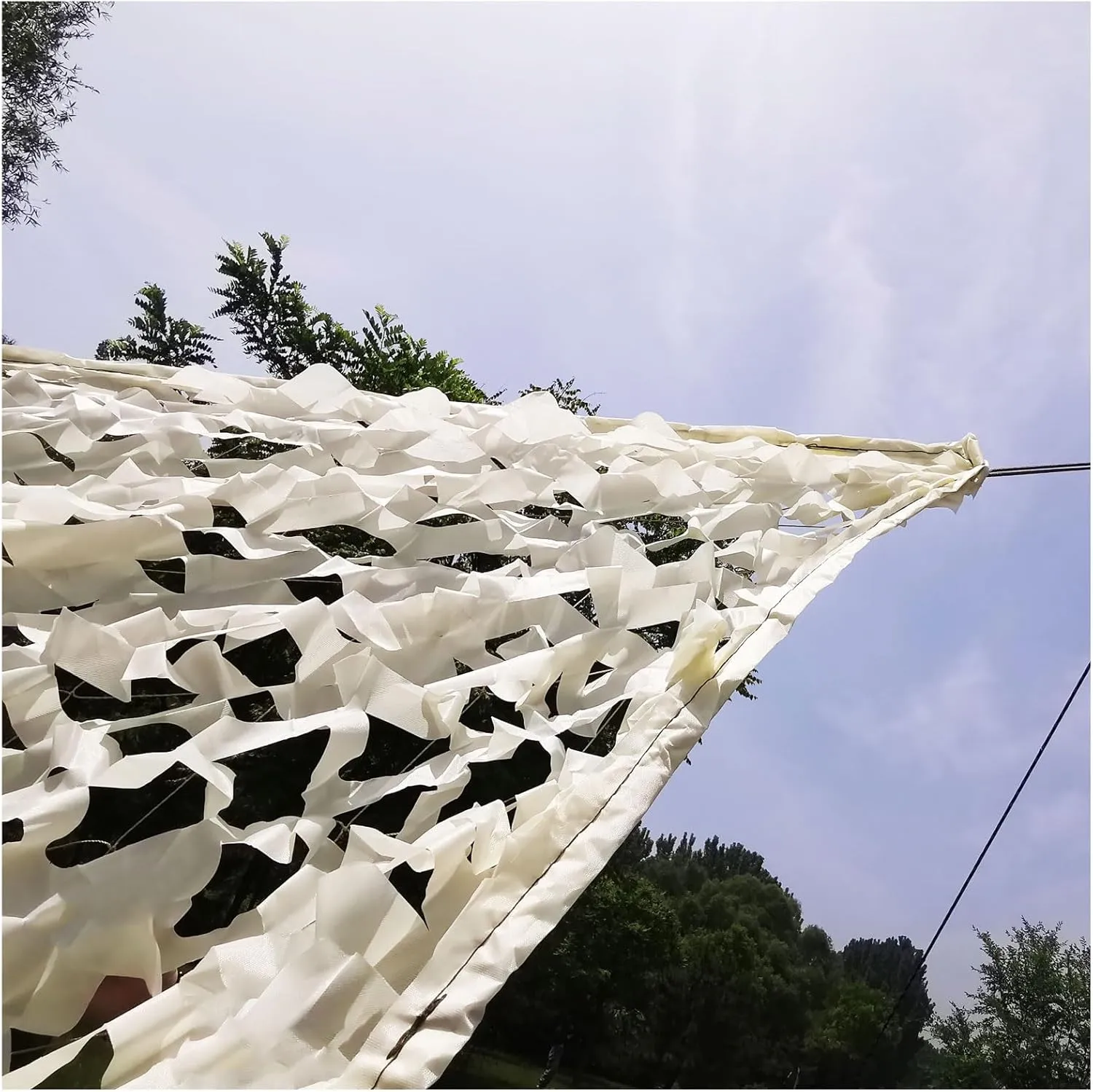 Sun Shade Sail Rectangular Garden Shelter Beige Camouflage Net, Garden Camo Netting Fence Shade Net Sun Protection Garden Netting Mesh Oxford Fabric, for Shooting, Car Cover, Decoration, Photograph