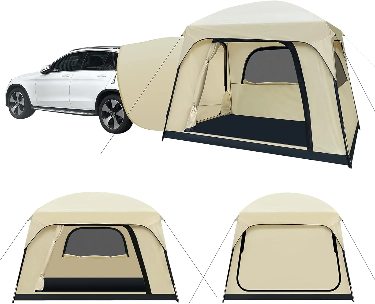 SUV Tent, Dual Mode (Party & Privacy), Heavy-Duty Oxford Fabric, Sturdy Metal Frame, Quick Connect Setup for SUV/Jeep/Truck with Cap, All-Season Waterproof Camping Shelter