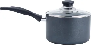 T-fal Specialty Nonstick Dishwasher Safe Handy Pot Saucepan with Glass Lid Cookware, 3-Quart, Gray