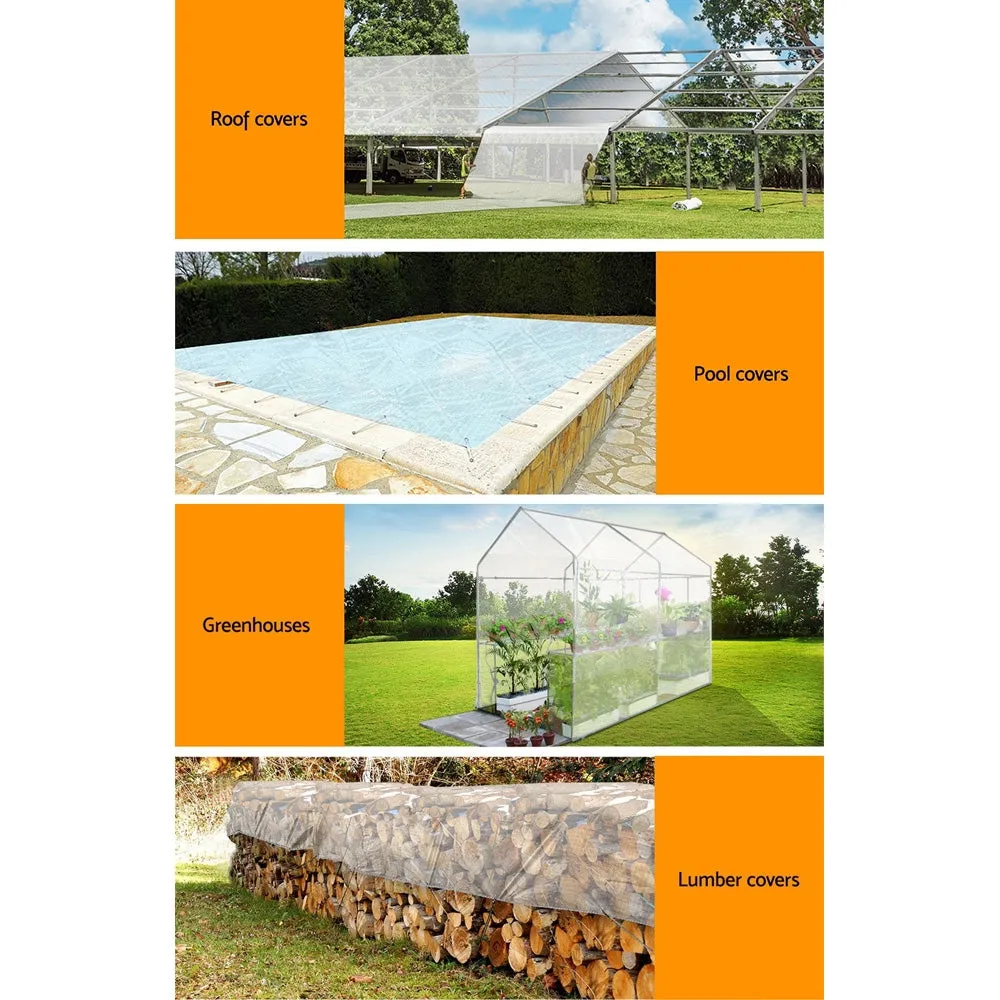 Tarp Tarpaulin 5X6M Canvas Heavy Duty Camping Cover Clear