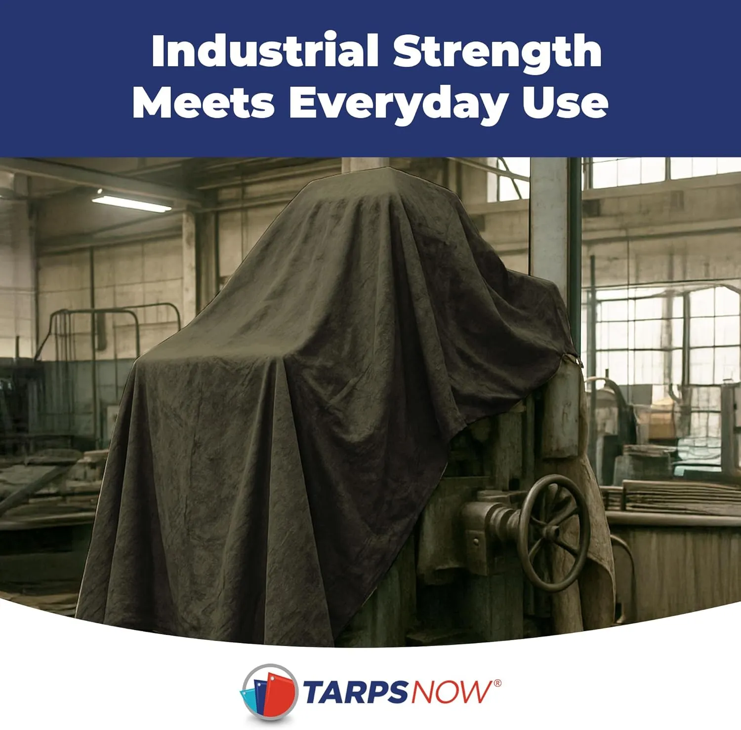 Tarps Now 10x20 ft Fire Retardant Canvas Tarp | 18 MIL Heavy Duty, Flame Retardant, Tear Resistance, Reinforced Edges, Brass Grommets | Ideal for Fire Prevention, Construction, Repairs | Olive Color