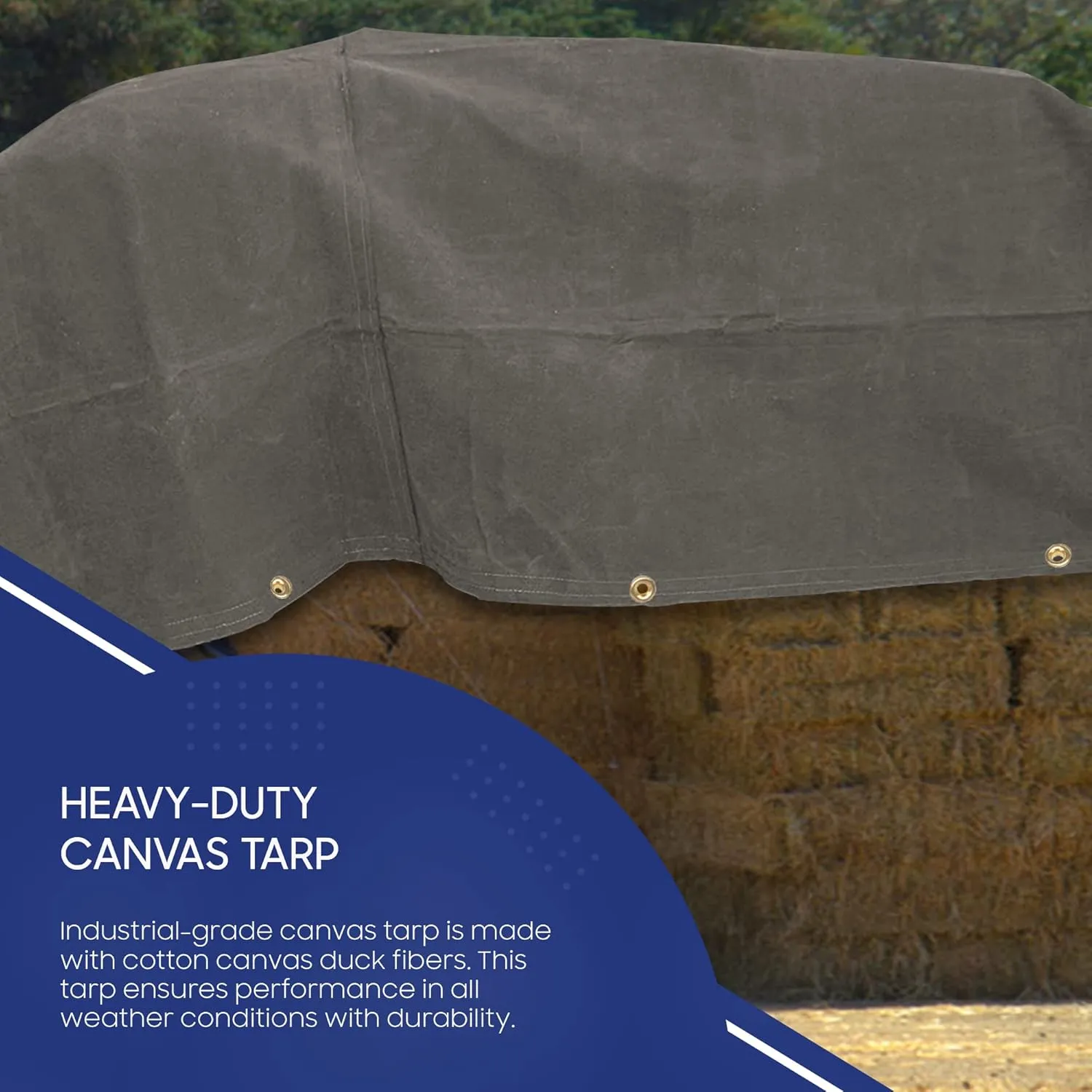 Tarps Now 20x30 ft Fire Retardant Canvas Tarp | 18 MIL Heavy Duty, Flame Retardant, Tear Resistance, Reinforced Edges, Brass Grommets | Ideal for Fire Prevention, Construction, Repairs | Olive Color