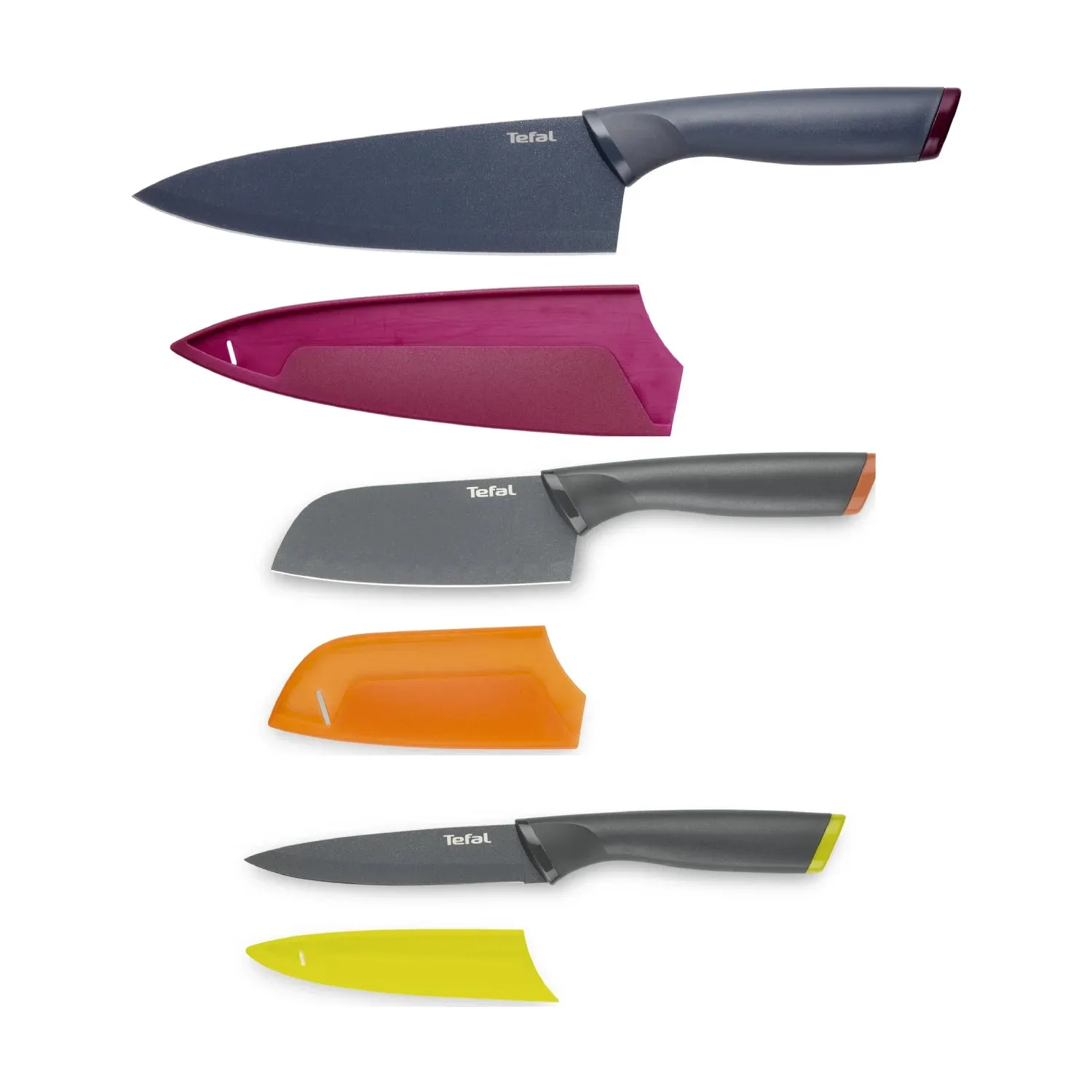 Tefal Fresh Kitchen Non-Stick Stainless Steel Set of 3 Kitchen Knives K122S324