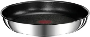 TEFAL Ingenio Frying Pan 24 cm, Induction, Non-Stick Coating, Stainless Steel, Space Saving, Made in France, Preference L9730402