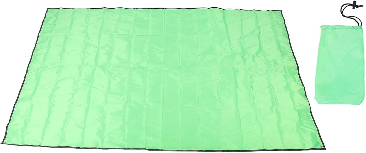 Tent Footprint, Camping Tent Tarp, Water Proof Oxford Cloth Beach Mat, Tent Floor Saver for Picnic with Storage Bag (L) (Grass Green)
