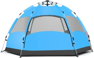 Tent Outdoor 3-4 Persons Automatic Camping Tent Hiking Tent Double Layer Beach Sunshade Canopy Summer Tent (Color : Blue, Size : 78x14x17cm)