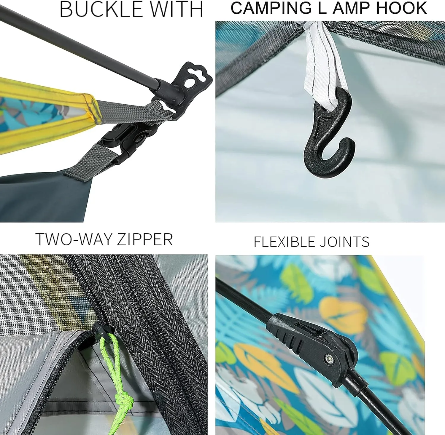 Tent Outdoor Camping Outing 3 in 1 Pop Up Camping Tents, Bohemian Style Large 3-4 People Outdoor Tent Portable Automatic Double Layer Dome Tent Automatic Camping Tent