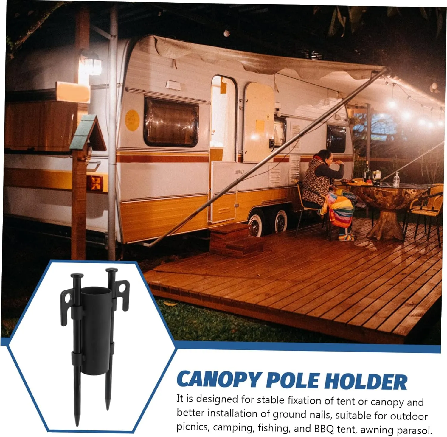 Tent Poles for Tarp 1 Set Tent Pole Fixator Canopy Ground Support Easy to Install