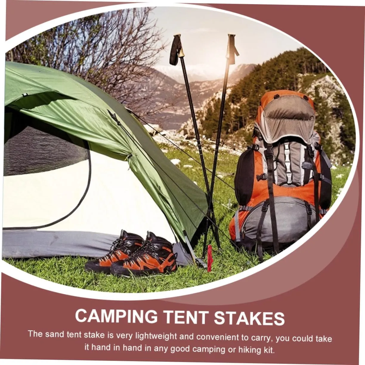 Tent Stakes 5pcs Tent Pegs Aluminum Alloy Y- Beam Protruding Serration Camping Gear Camping Accessories Nails Stake Tent Stakes Heavy Duty Tent Ground Pegs Travel Red Wind Rope Adjustable(Red)