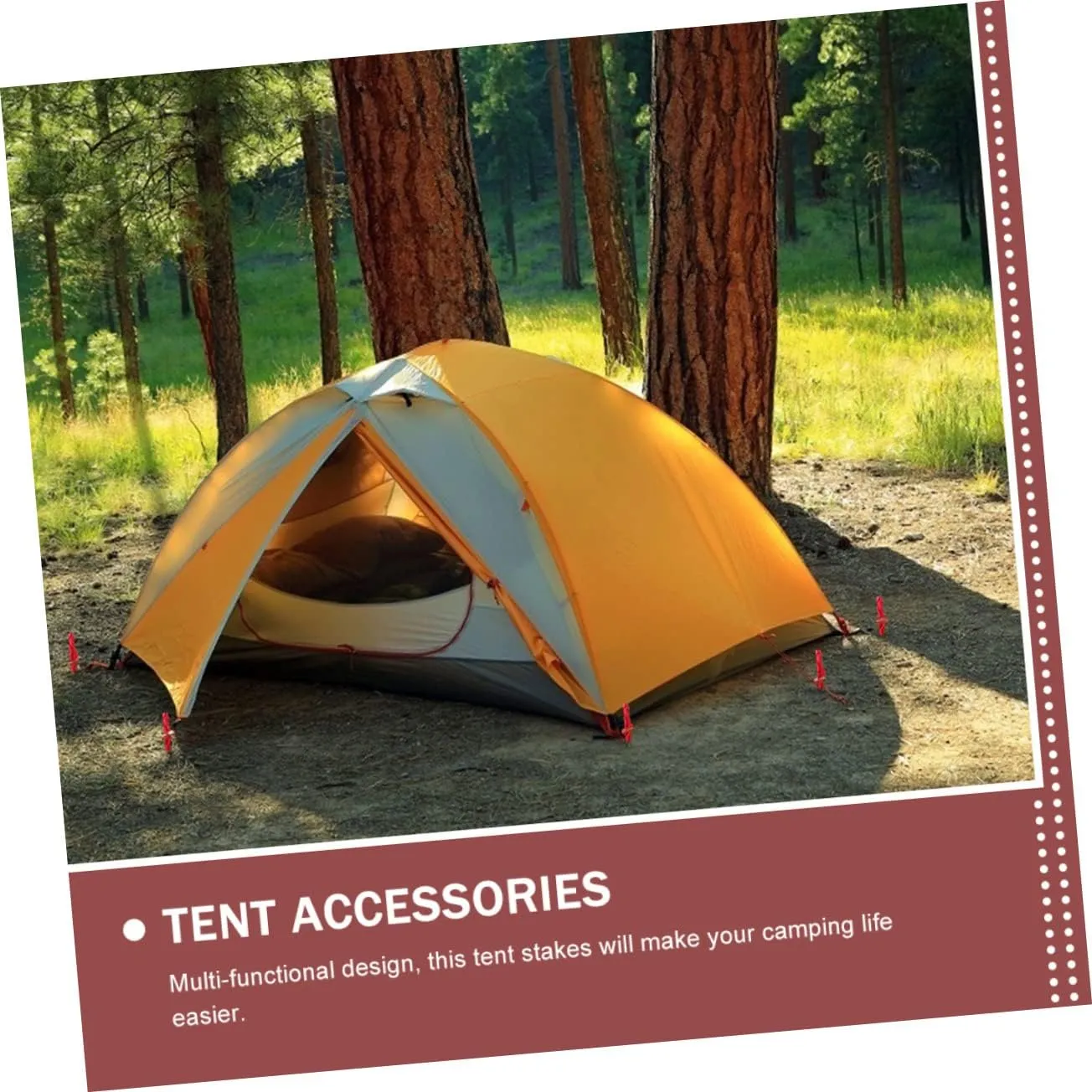 Tent Stakes 5pcs Tent Pegs Aluminum Alloy Y- Beam Protruding Serration Camping Gear Camping Accessories Nails Stake Tent Stakes Heavy Duty Tent Ground Pegs Travel Red Wind Rope Adjustable(Red)