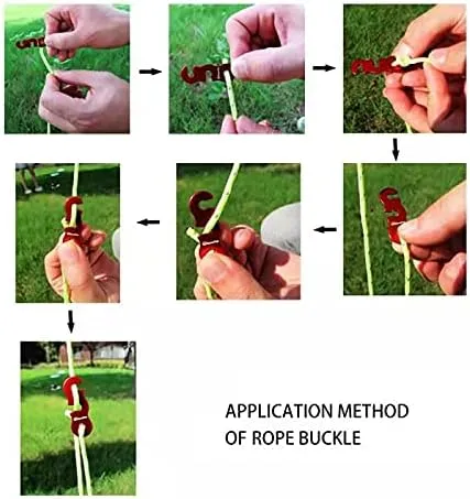 Tent Wind Ropes with Tensioners Cord Adjuster, 4pcs 13ft Reflective Rope for Camping, Hiking, Canopy Shelter, Outdoor Activity(RED)