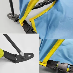 The Beach Tent Polyester is Coated with Silver, Sunscreen and Rainproof, and The Outdoor Tent is Built with 3 Sides, Ventilation and spaciousness