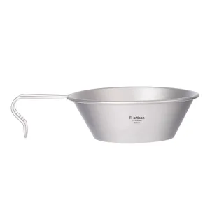 TIARTISAN 260ml Titanium Sierra Bowl with Fixed Handle for Camping