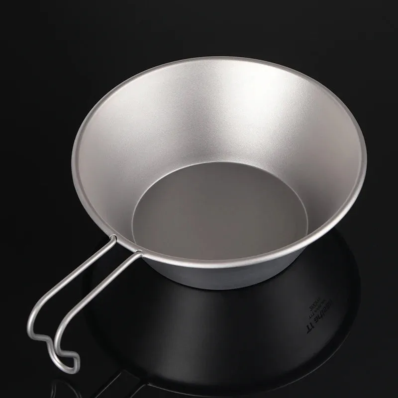 TIARTISAN 260ml Titanium Sierra Bowl with Fixed Handle for Camping
